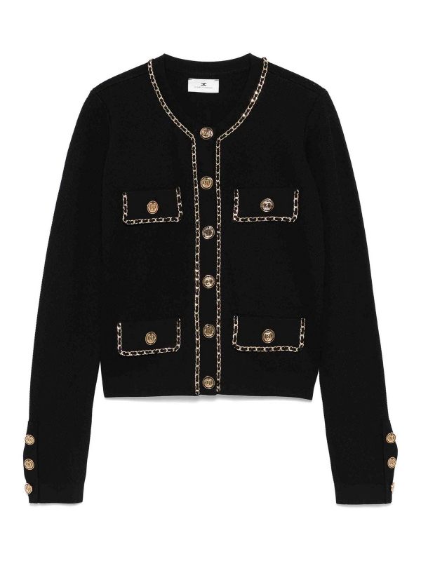 Elisabetta Franchi Pull Col Bateau - Noir
