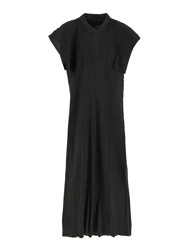 Pleats Please Issey Miyake Robe Au Genou - Noir