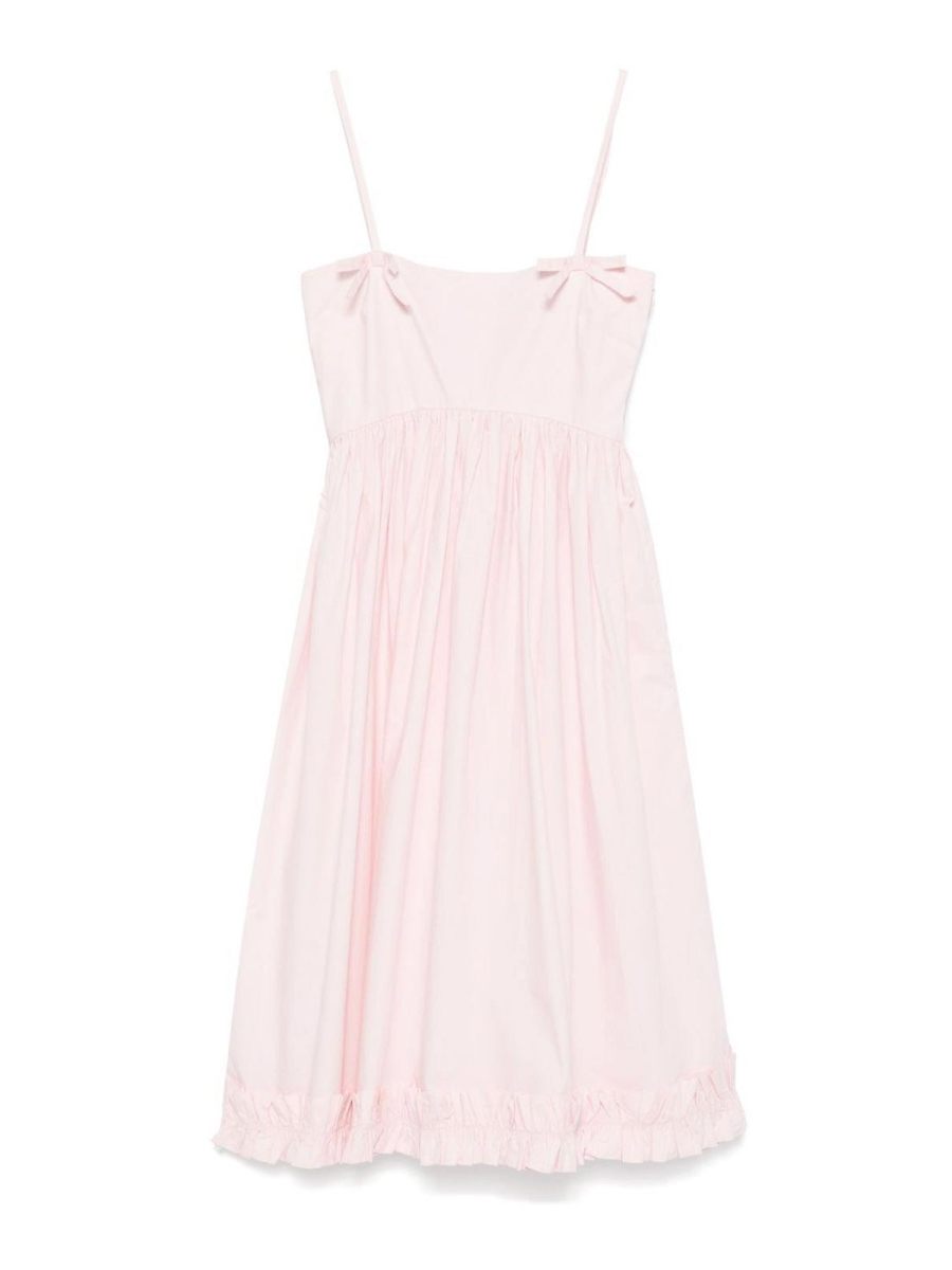 Ganni Robe Au Genou - Blanc