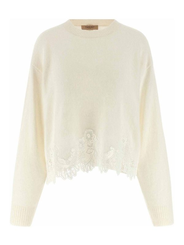 Twinset Pull Col Rond - Crème