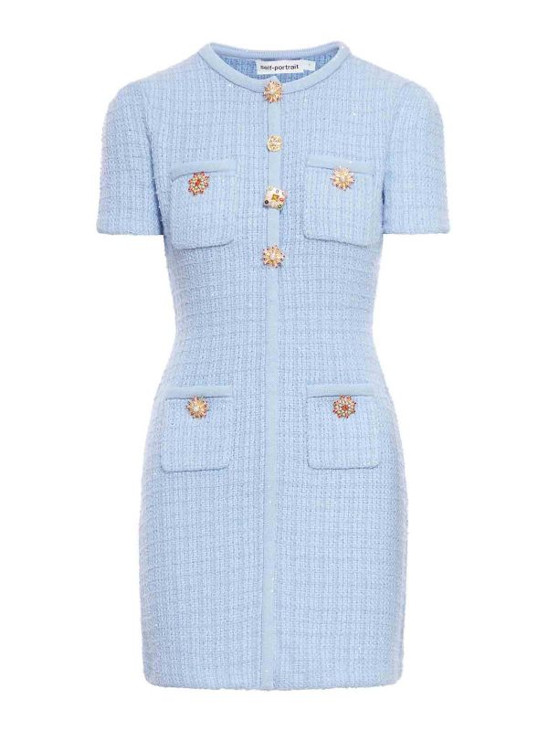 Self Portrait Robe Courte - Bleu