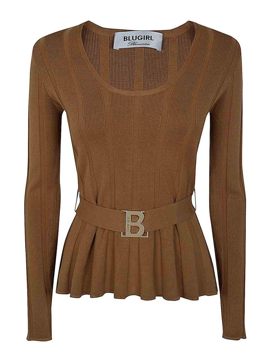 Blugirl Pull Col Rond - Marron