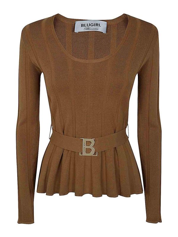 Blugirl Pull Col Rond - Marron