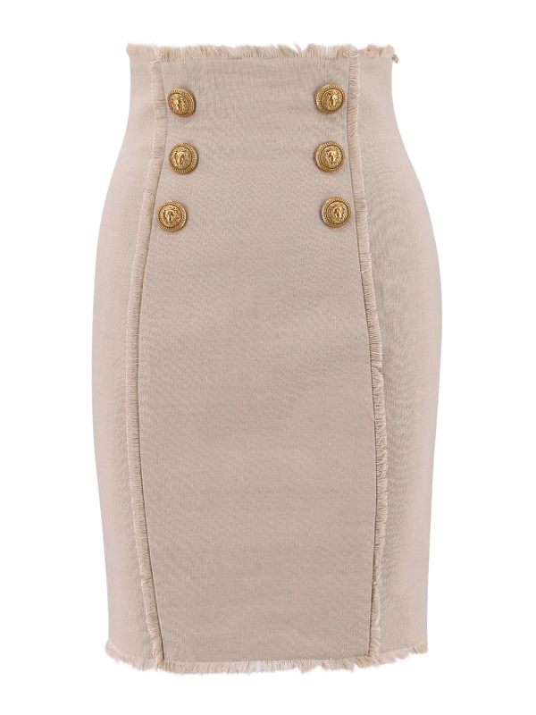 Balmain Jupe Midi - Beige