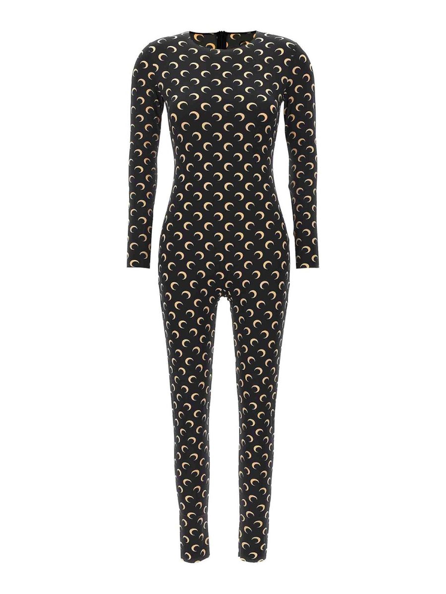 Marine Serre Pull Col Rond - Noir