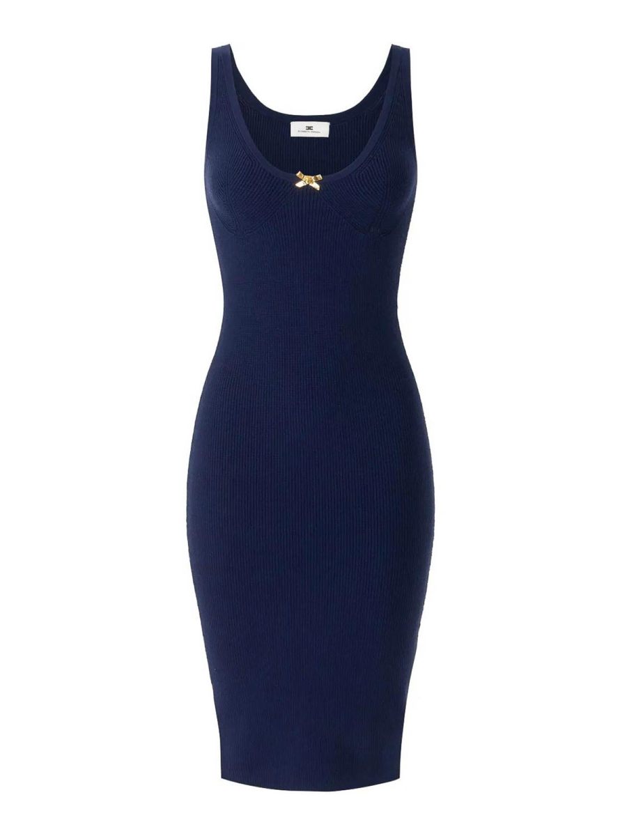 Elisabetta Franchi Robe Au Genou - Bleu