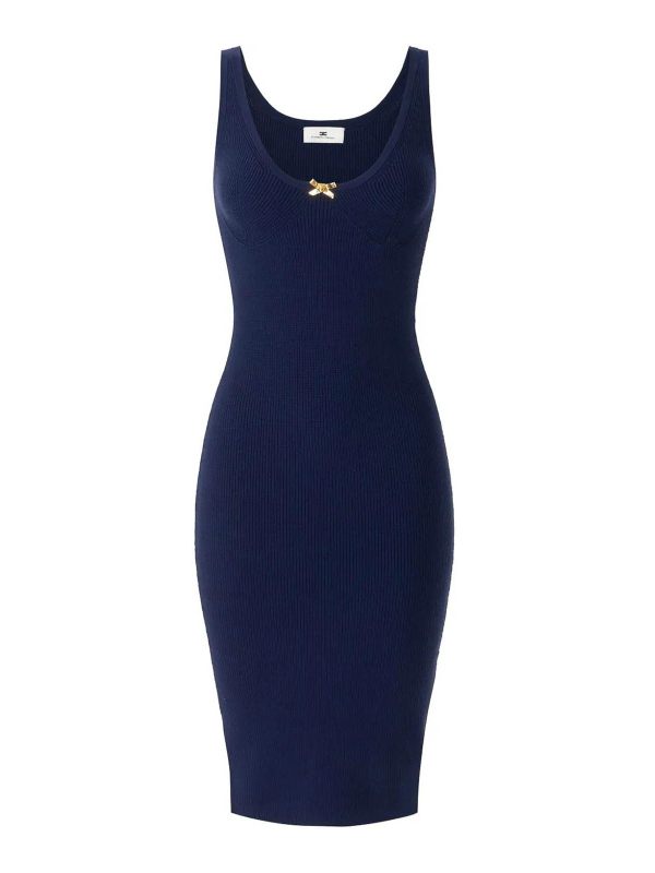 Elisabetta Franchi Robe Au Genou - Bleu