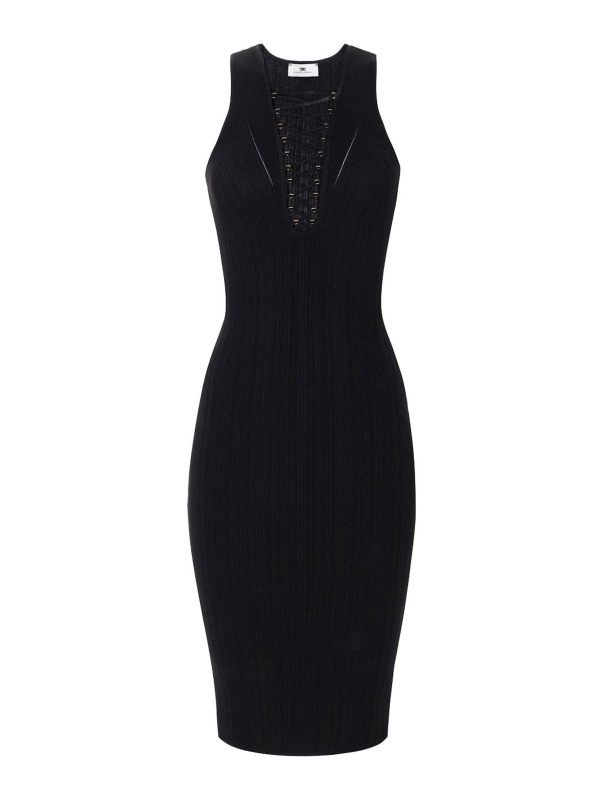 Elisabetta Franchi Robe Au Genou - Noir