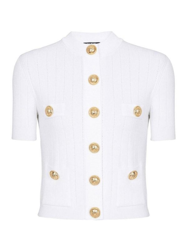 Balmain Pull Col Rond - Blanc