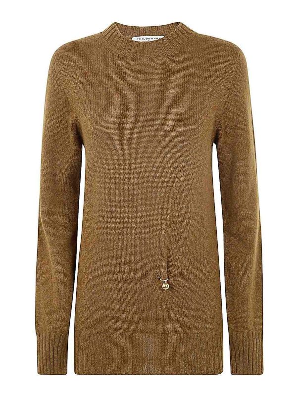 Philosophy di Lorenzo Serafini Pull Col Rond - Marron