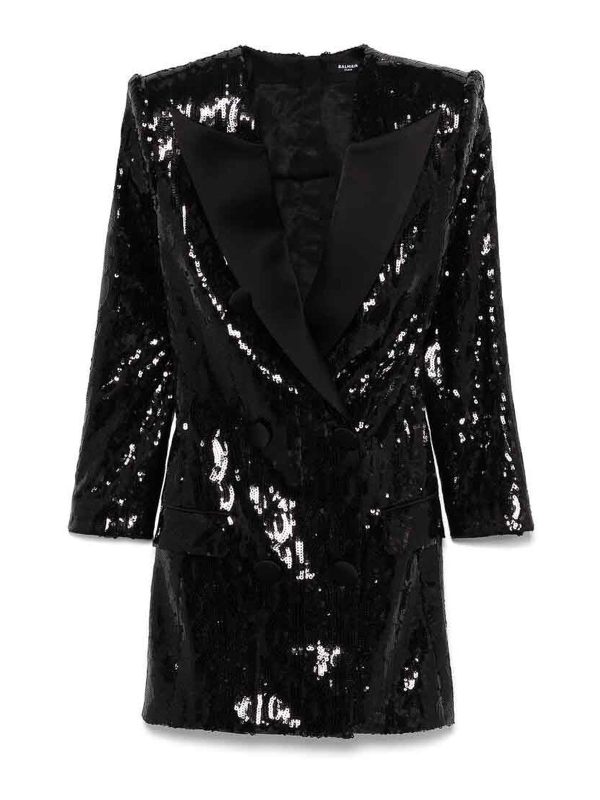 Balmain Robe Au Genou - Noir
