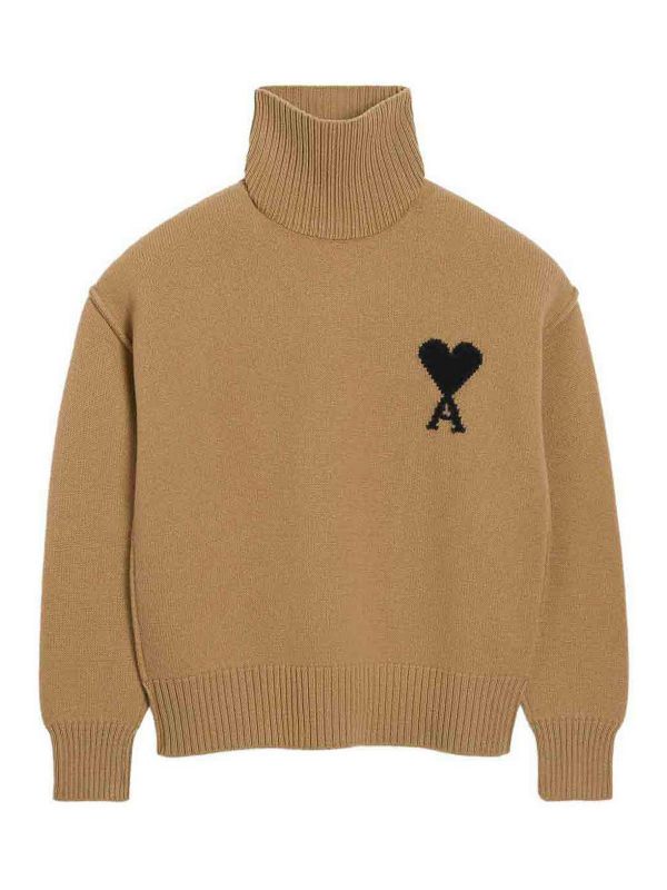 Ami Paris Pull Col Bateau - Marron