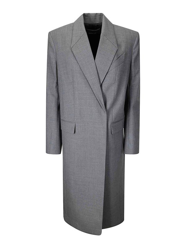 Mugler Manteau Court - Gris