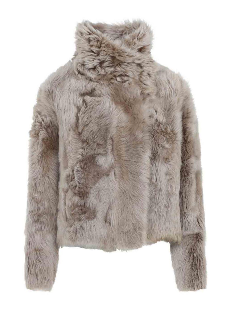 Yves Salomon Blouson En Cuir - Blanc