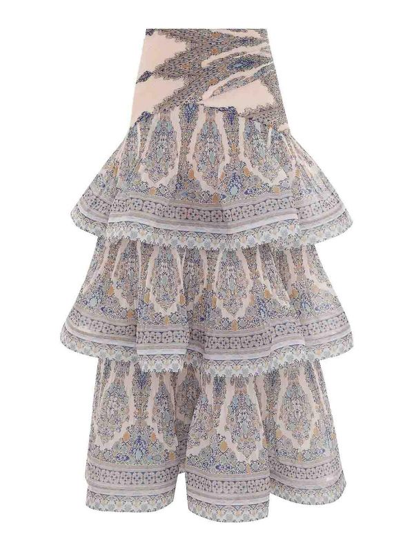 Zimmermann Jupe Midi - Bleu Clair
