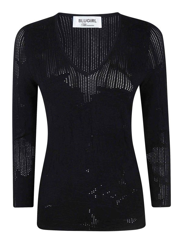 Blugirl Pull À Col V - Noir