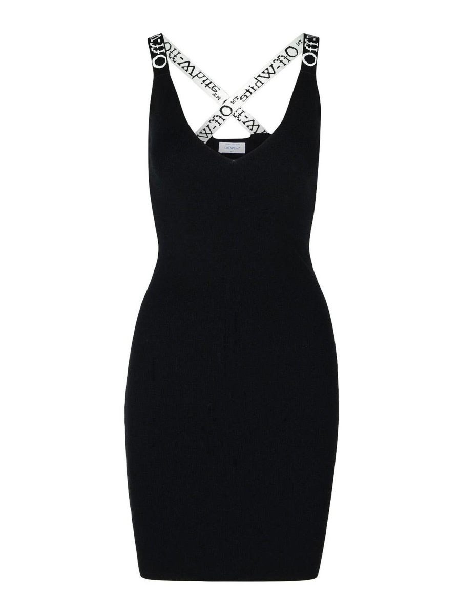 Off-White Robe Au Genou - Noir