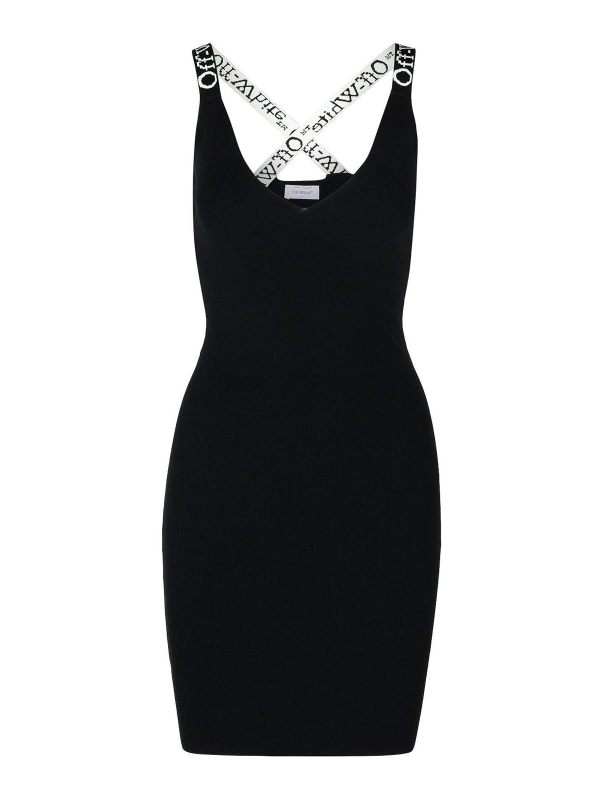 Off-White Robe Au Genou - Noir