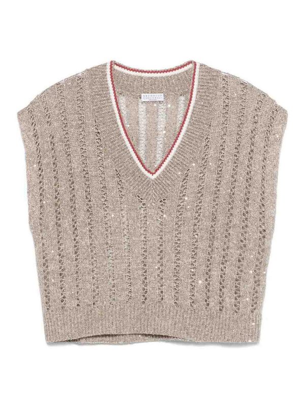 Brunello Cucinelli Gilet - Gris Clair
