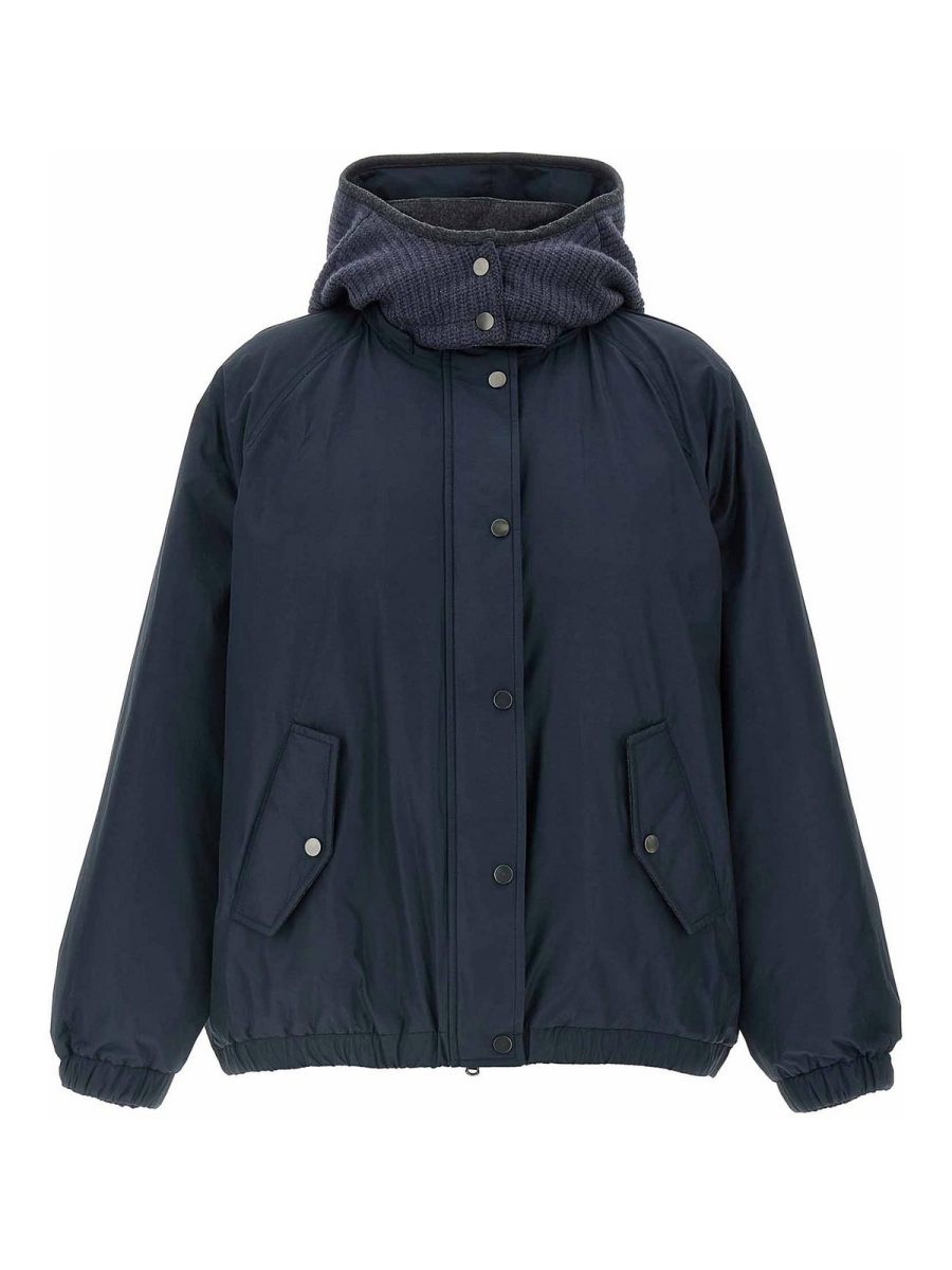 Brunello Cucinelli Blouson Rembourré - Bleu