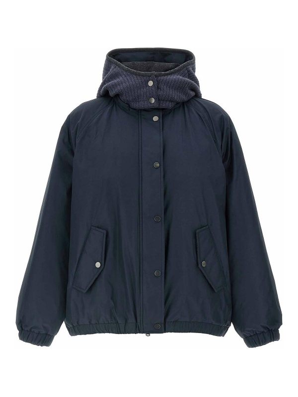 Brunello Cucinelli Blouson Rembourré - Bleu