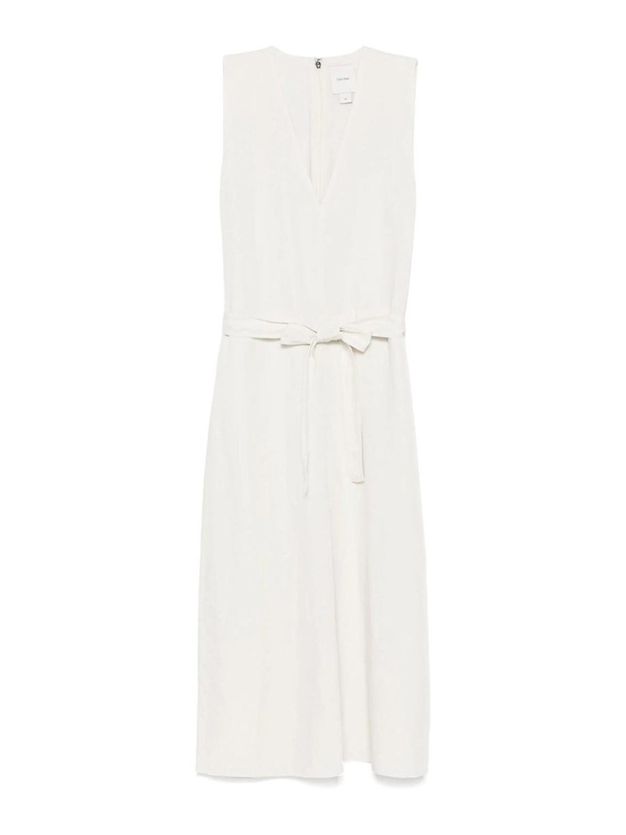 Calvin Klein Robe Au Genou - Blanc