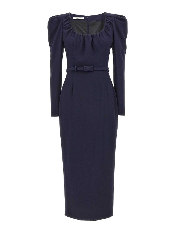 Alessandra Rich Maxi Robe - Bleu