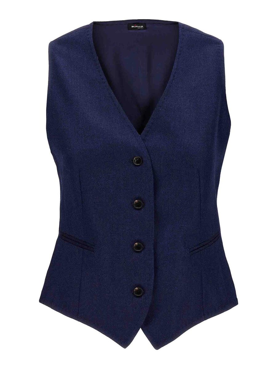 Kiton Gilet - Bleu