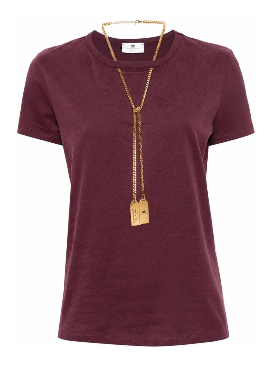 Elisabetta Franchi T-Shirt - Rouge Brun