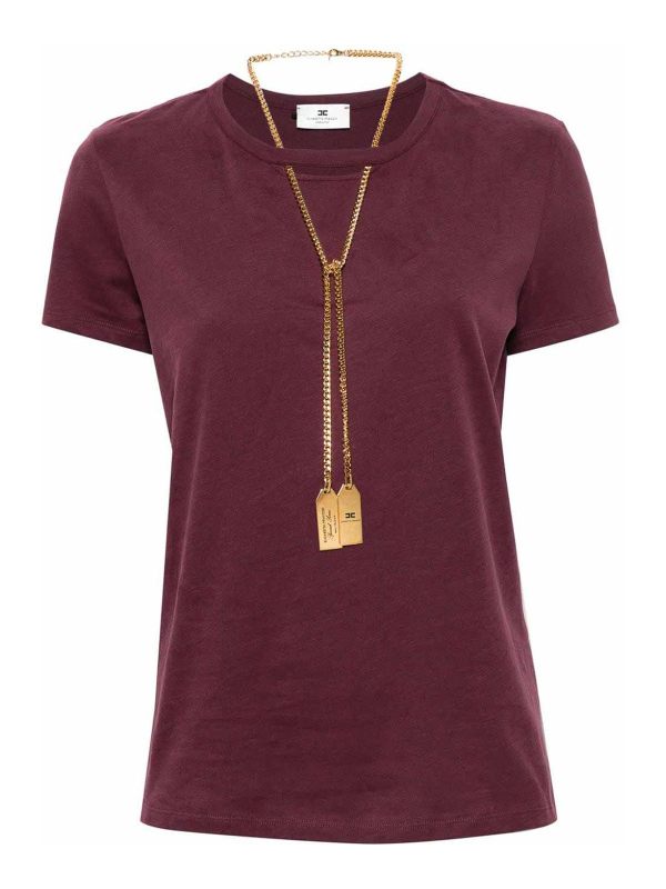 Elisabetta Franchi T-Shirt - Rouge Brun