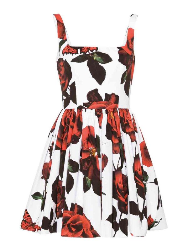 Alexander Mcqueen Robe Courte - Blanc