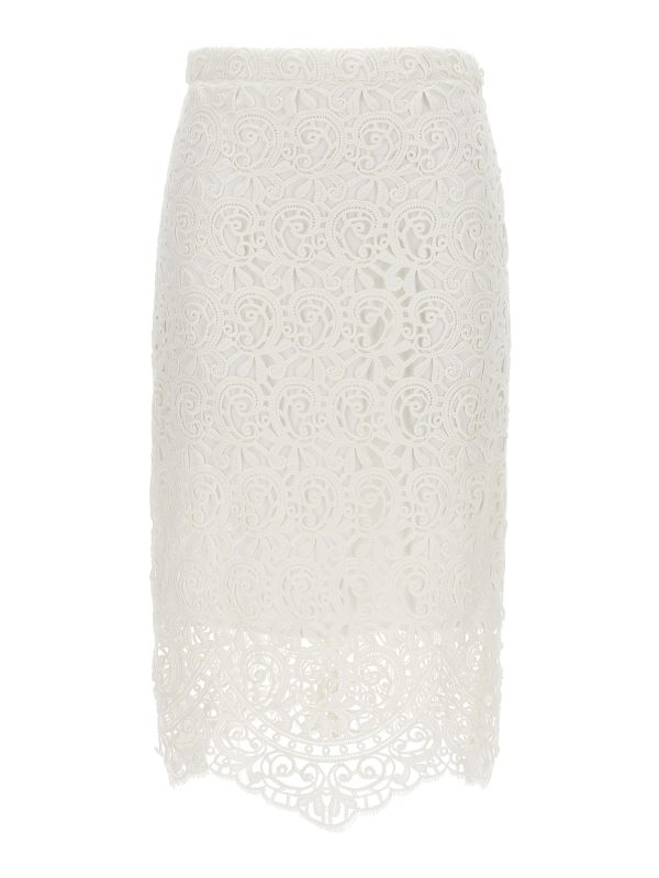 Burberry Jupe Midi - Blanc