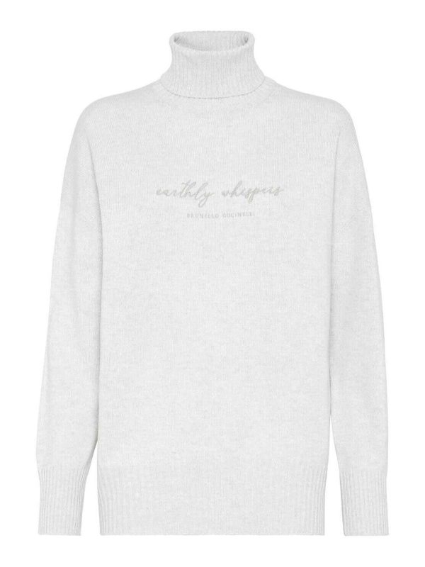 Brunello Cucinelli Pull Col Roulé - Blanc