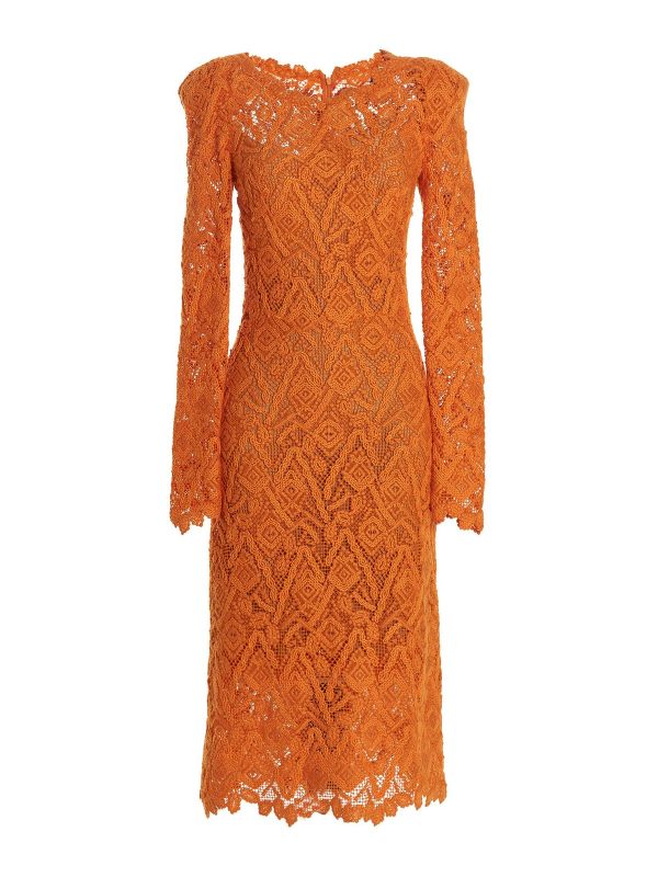Ermanno Scervino Robe Au Genou - Orange