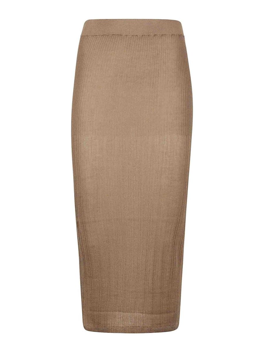 Wild Cashmere Jupe Midi - Taupe