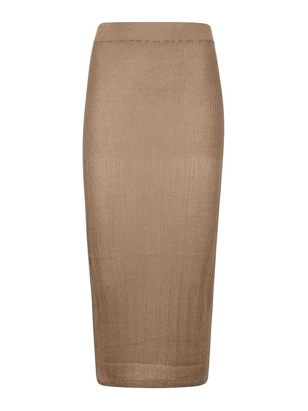 Wild Cashmere Jupe Midi - Taupe
