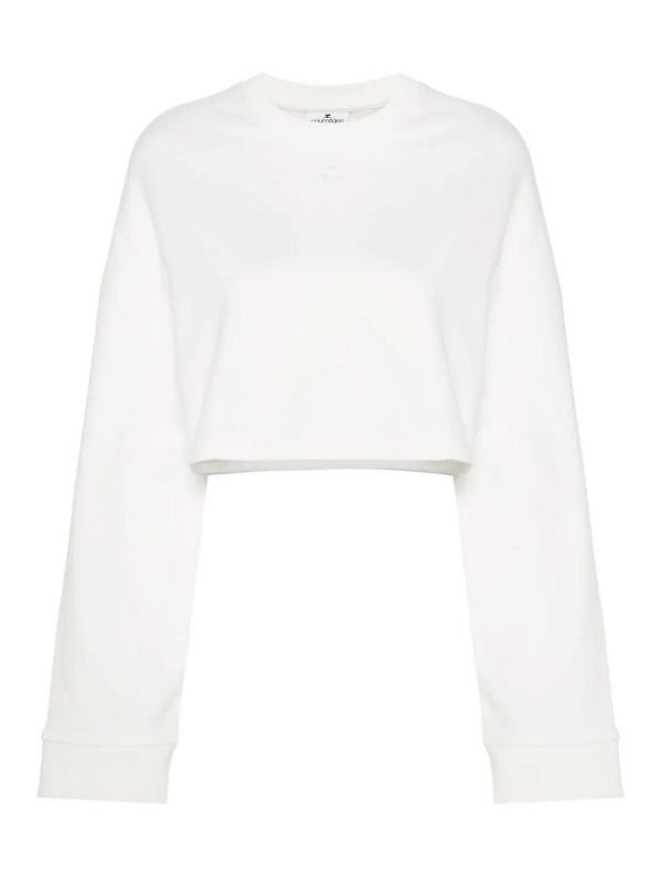 Courreges Pull Col Rond - Blanc