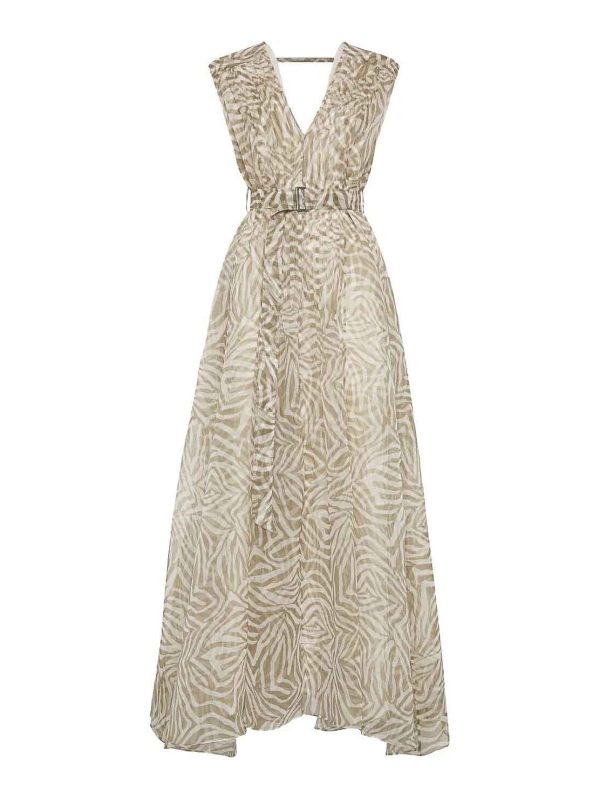 Brunello Cucinelli Robe Au Genou - Beige