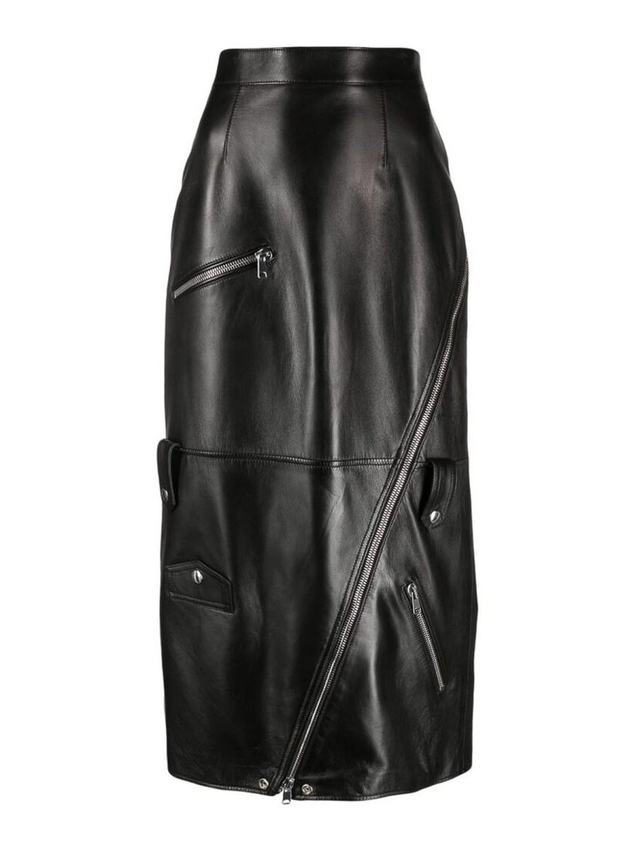 Alexander Mcqueen Jupe Midi - Noir
