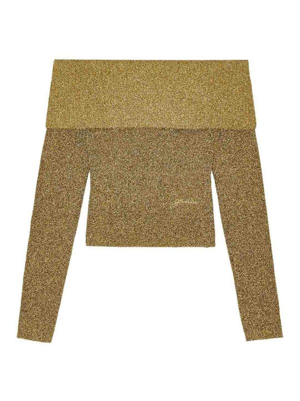 Ganni Pull Col Rond - Or