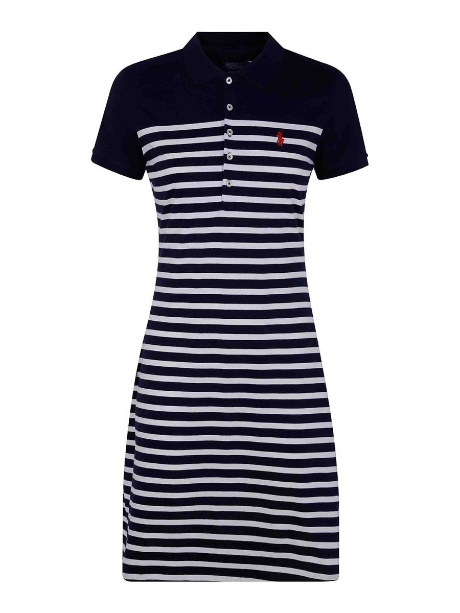 Polo Ralph Lauren Robe Au Genou - Bleu