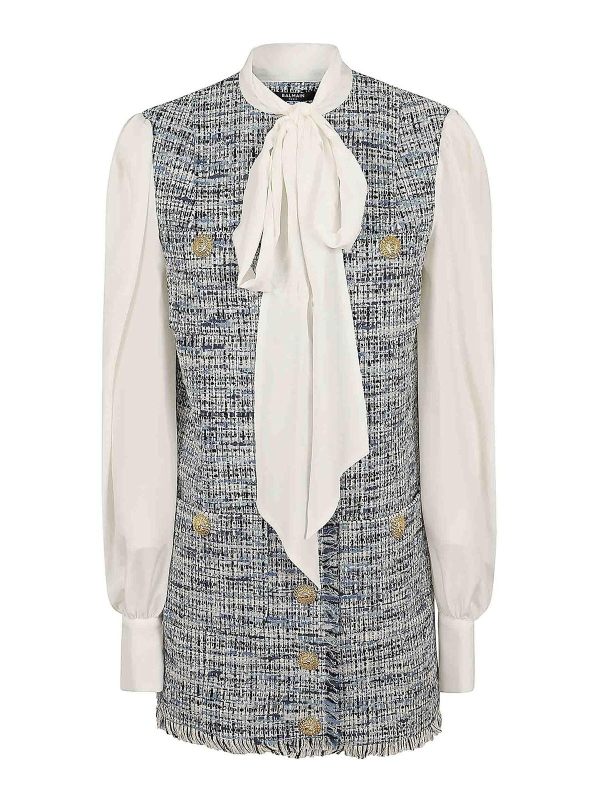 Balmain Robe Au Genou - Blanc