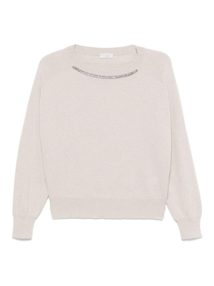 Brunello Cucinelli Pull Col Rond - Beige