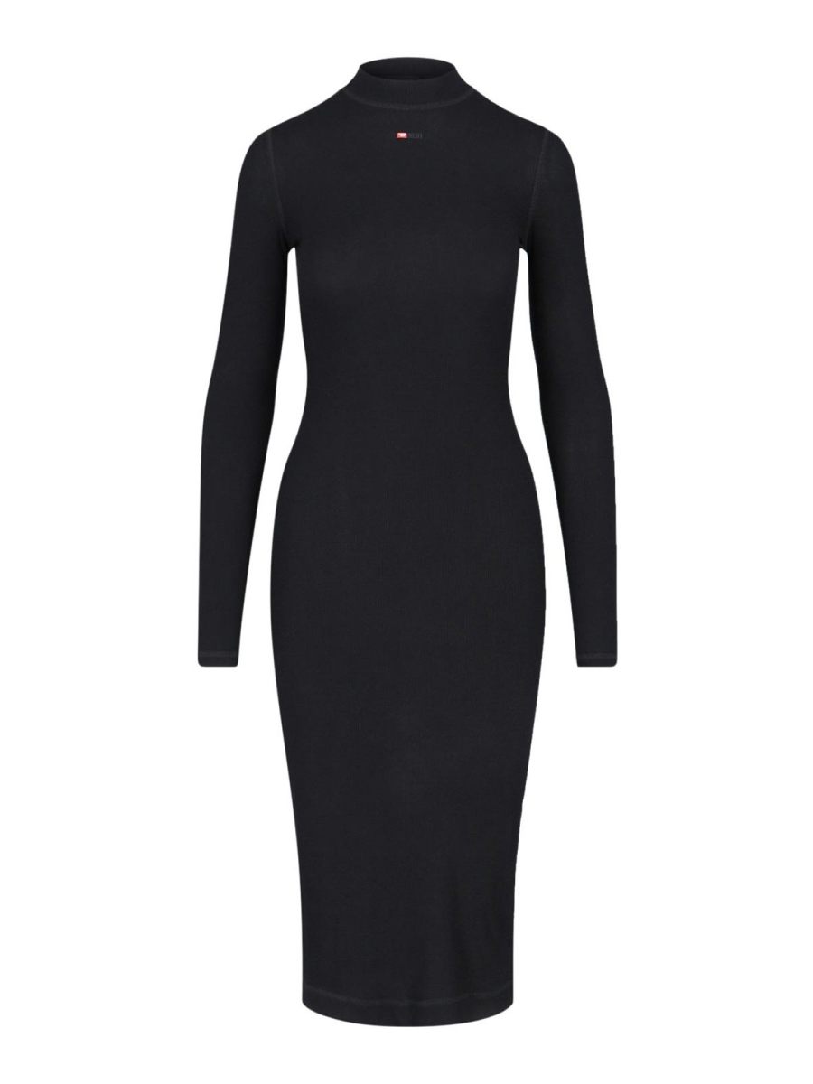 Diesel Robe Au Genou - Noir