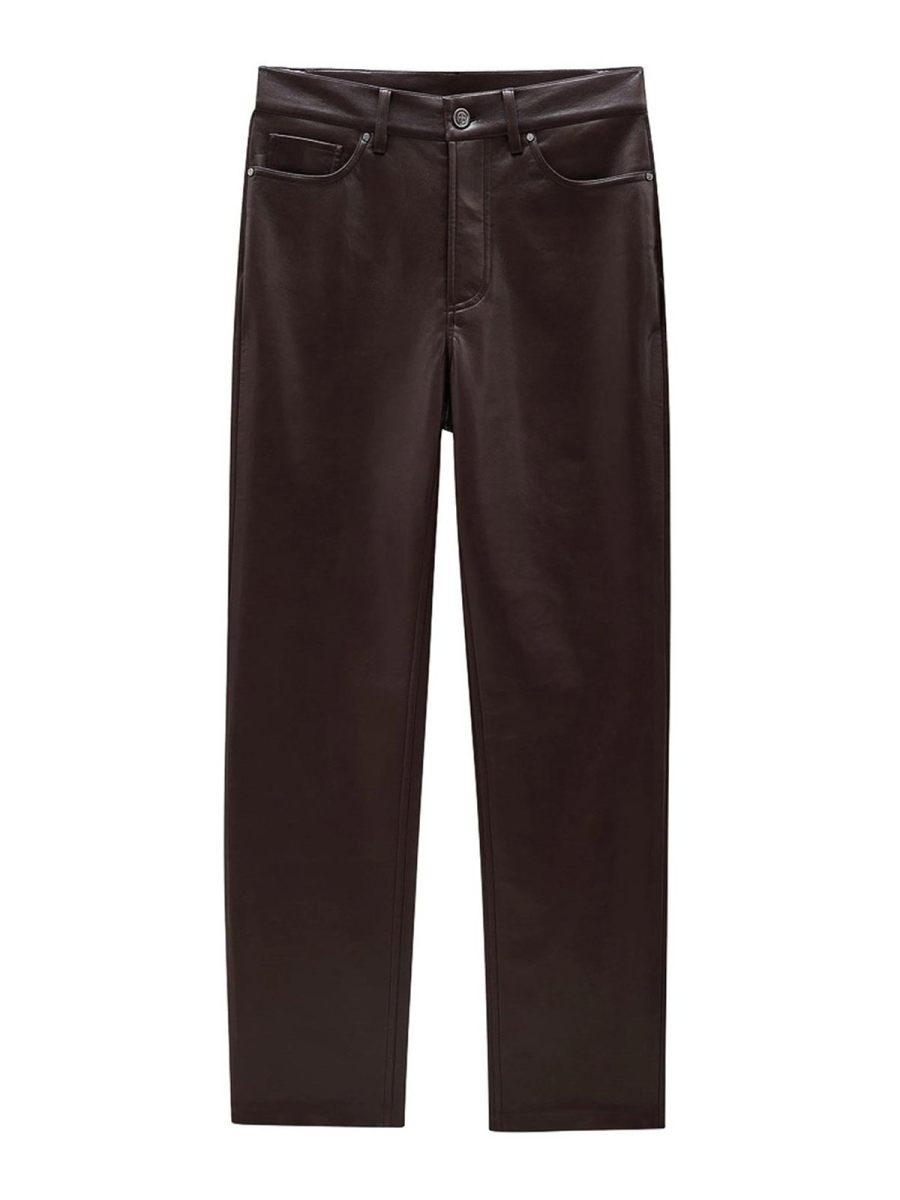 Anine Bing Pantalons En Cuir - Marron