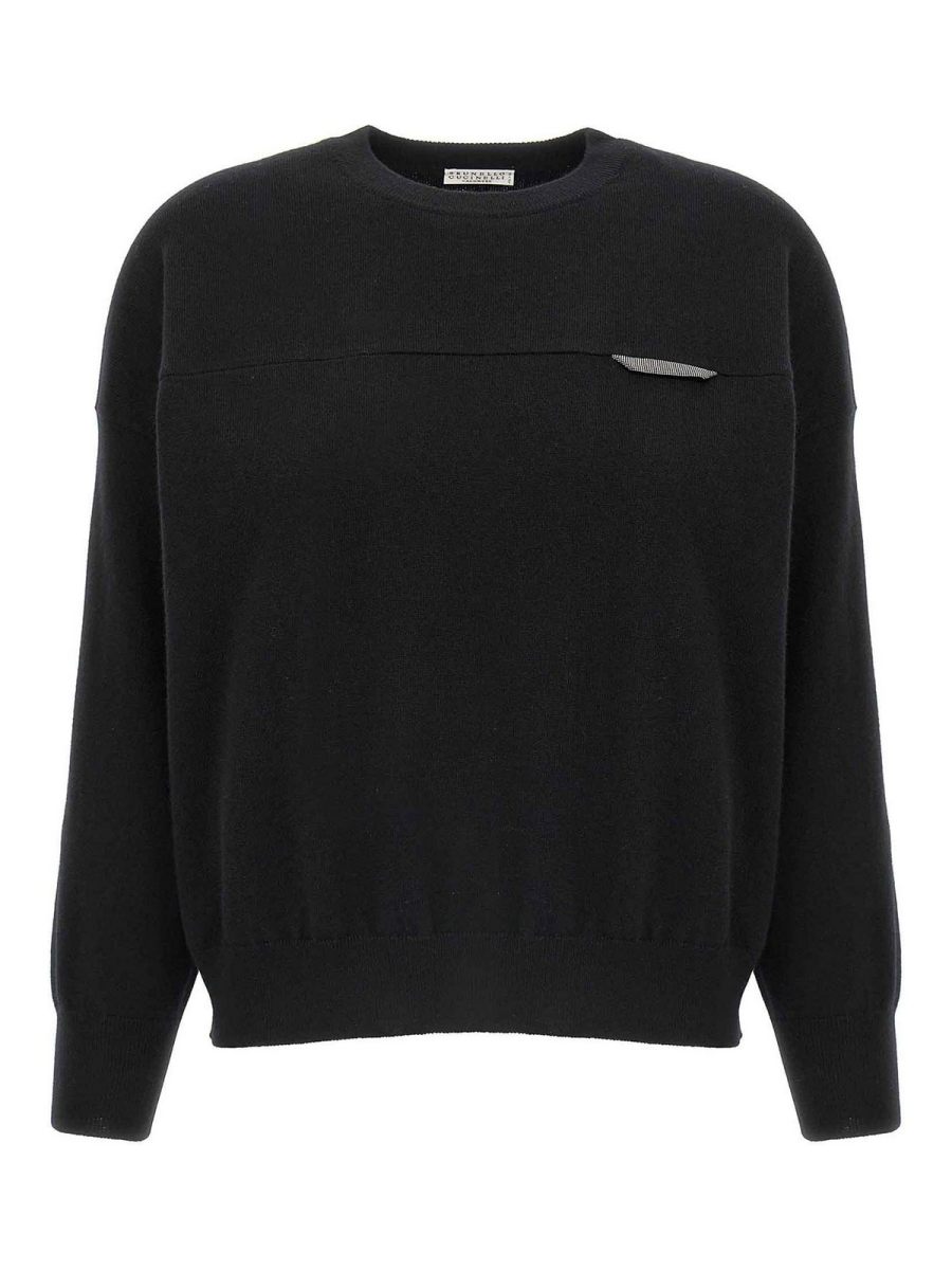 Brunello Cucinelli Pull Col Rond - Noir