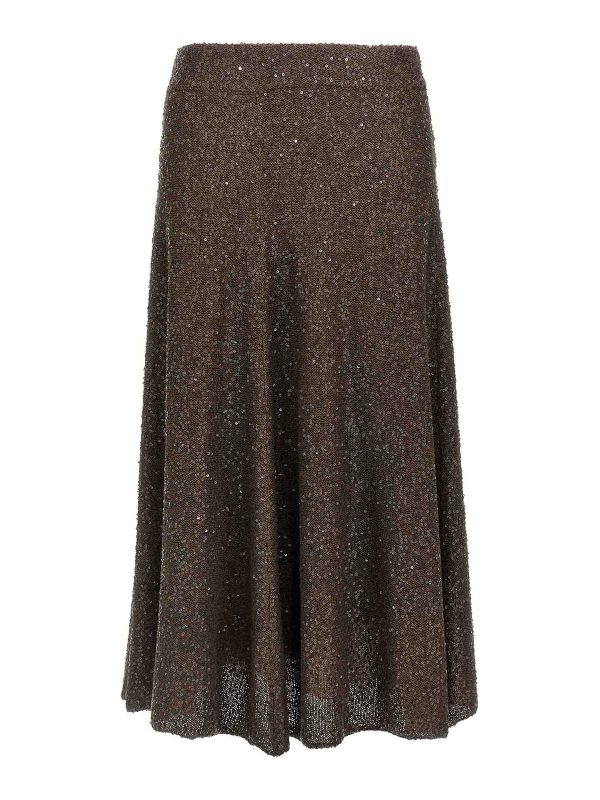 Brunello Cucinelli Jupe Midi - Marron