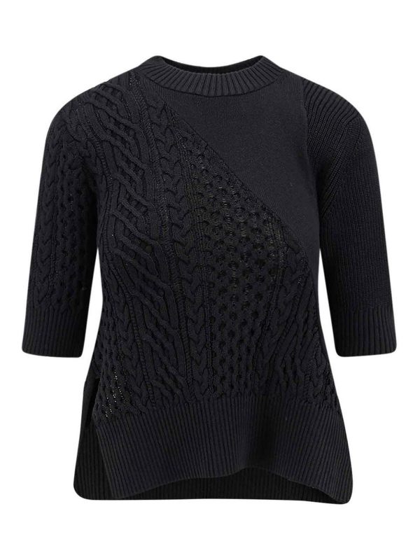 Sacai Pull Col Bateau - Noir