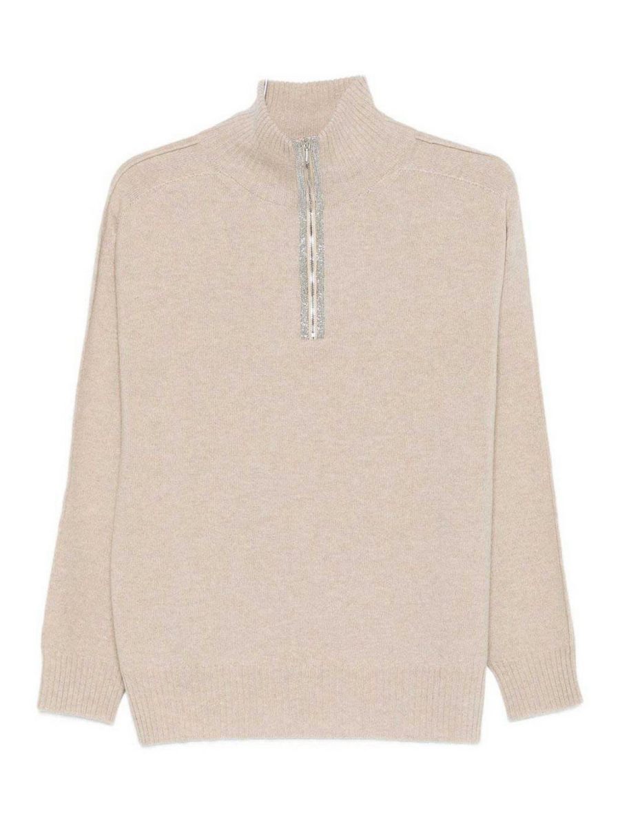 D. Exterior Pull Col Roulé - Beige