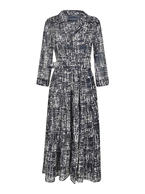 Samantha Sung Robe Au Genou - Bleu